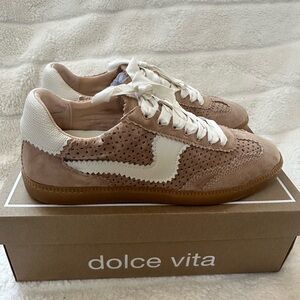 Dolce Vita Tan and White Athletic Shoes